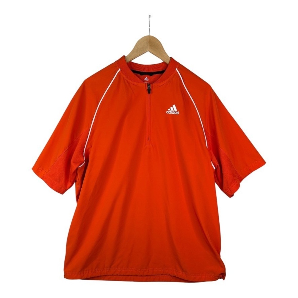 Adidas Mens Climacool Triple Stripe 1/4 Zip Up Performance T Shirt Size M Orange